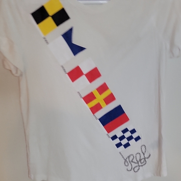 Lauren Ralph Lauren White Nautical Flag T-Shirt - Picture 4 of 8